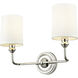 Leena 2 Light 15.25 inch Polished Nickel Vanity Light Wall Light